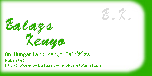 balazs kenyo business card